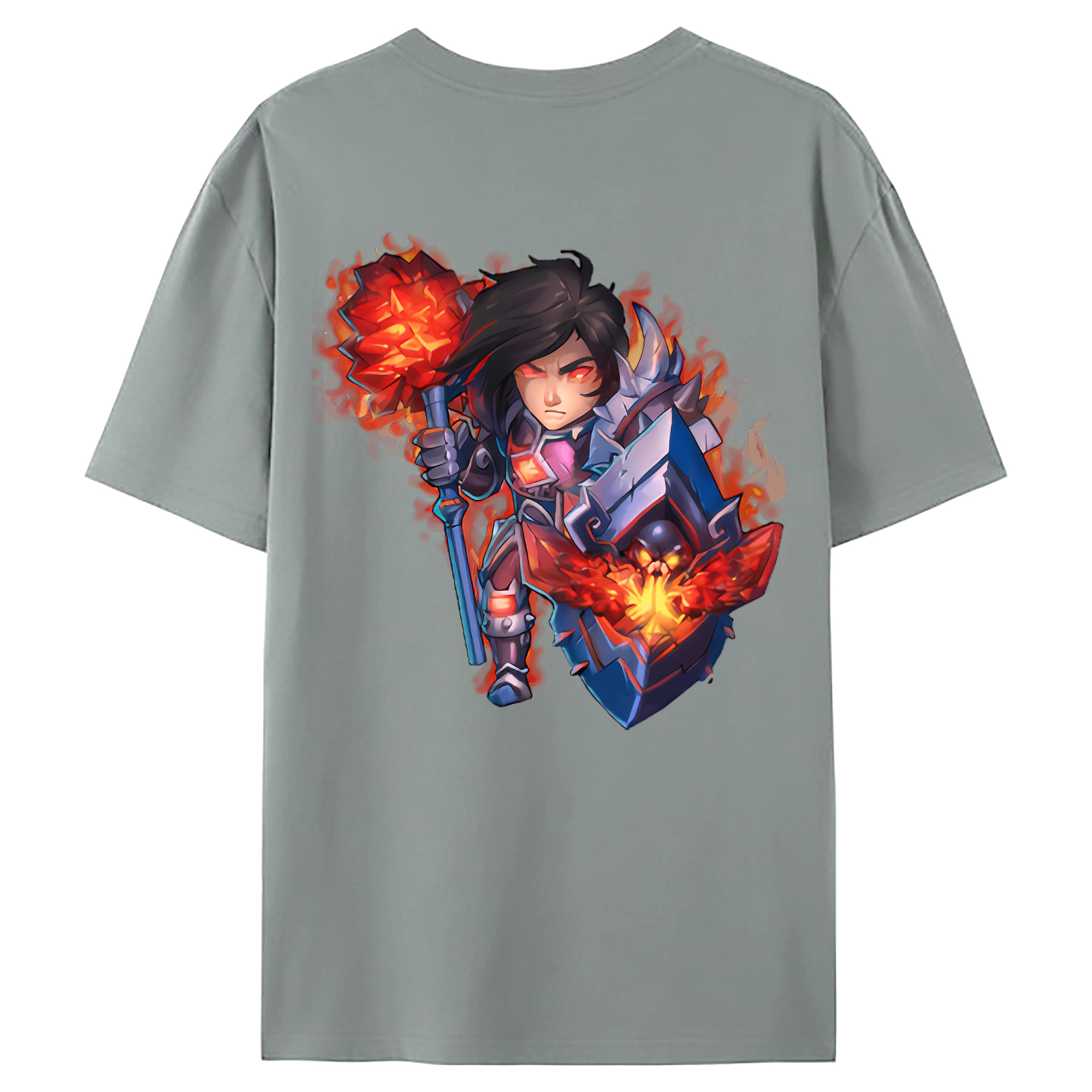 （画像用） リーグ・オブ・レジェンド League of Legends LOL 綿100％ メンズ半袖Tシャツ（バックプリント） 通気性